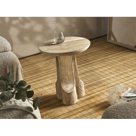 Mesa De Centro Redonda Madera Nat. 46 Cms. 40Dx46 Cms