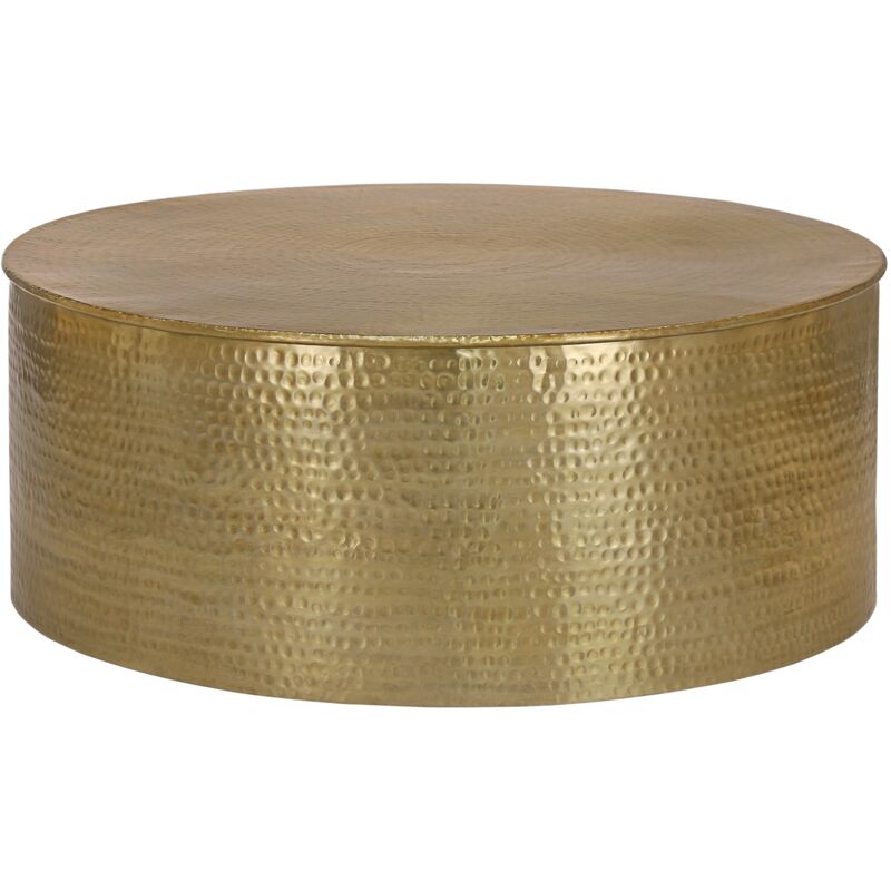 

Mesa de centro redonda mesita auxiliar dorado mueble decorativo oriental 90x37cm