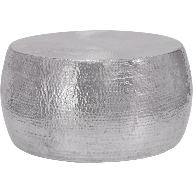 

Mesa de centro redonda mesita auxiliar plata mueble decorativo oriental 90x45 cm