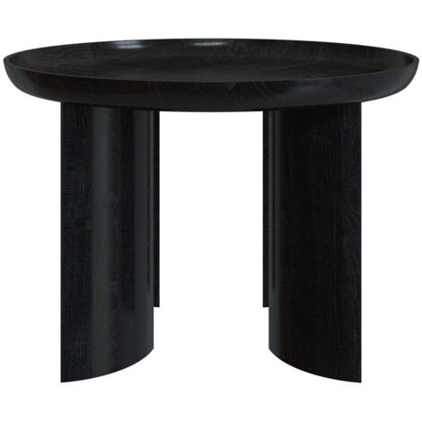 RENDEZ-VOUS DÉCO Mesa de centro redonda negra de madera de mango D60 cm - Blake
