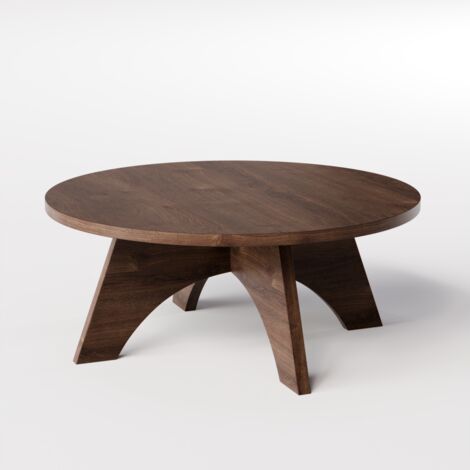 Mesa de centro redonda YUKO Ø90 cm Roble Chocolate