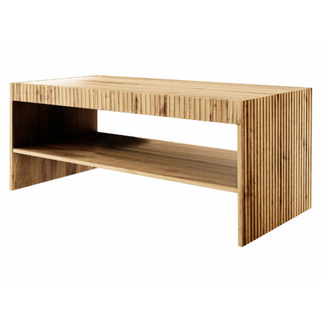Mesa de centro Remeta 101, Roble wotan, 51x57x120cm, Diámetro: 0, Aglomerado laminado, Angular