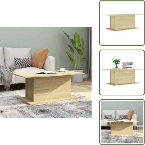Mesa de centro roble Sonoma - vidaXL Mesa de centro madera de ingeniería roble Sonoma 102x55,5x40 cm -