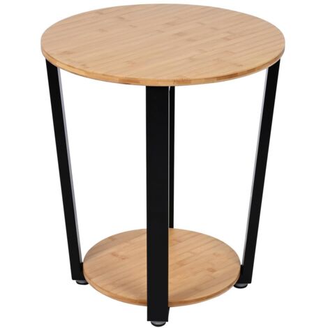 Mesa de centro rústica de bambú para salón 46x46x52 VS39NB Begryf