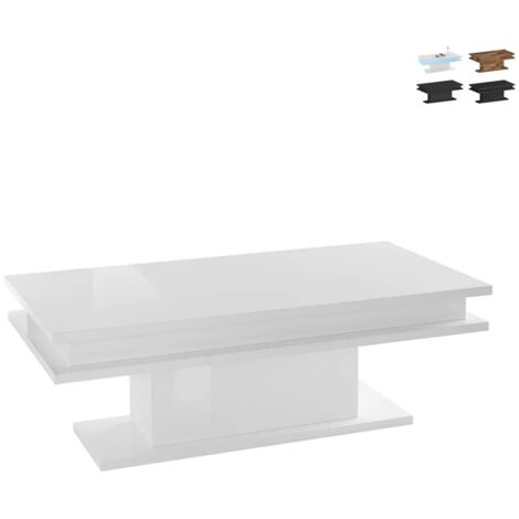 Mesa de centro salón 100 x 55 cm diseño blanco brillante Little Big - Blanco brillante