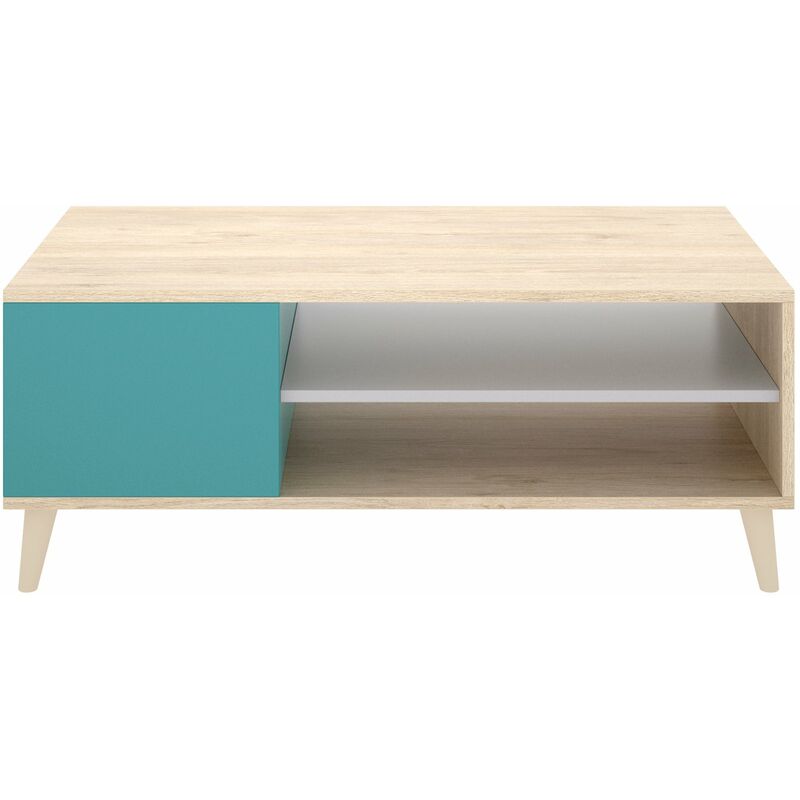 

Mesa de centro salon Natural , Gris y esmeralda , 41 (alto) x 99 cm (ancho) x 60 cm (prof.)