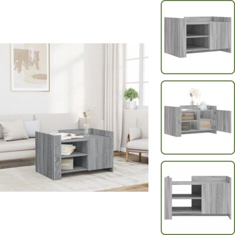 Mesa de centro Sonoma - vidaXL Mesa de centro de madera de ingeniería gris Sonoma 80x50x50 cm - Mesa de centro para salón