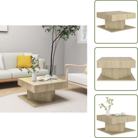 Mesa de centro Sonoma - vidaXL Mesa de centro madera contrachapada roble Sonoma 57x57x30 cm -