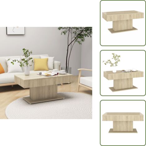 Mesa de centro Sonoma - vidaXL Mesa de centro madera contrachapada roble Sonoma 96x50x45 cm -