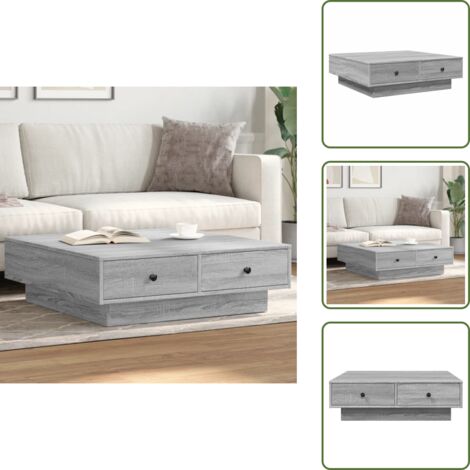 Mesa de centro Sonoma - vidaXL Mesa de centro madera de ingeniería gris Sonoma 90x90x28 cm - Mesa de centro para salón