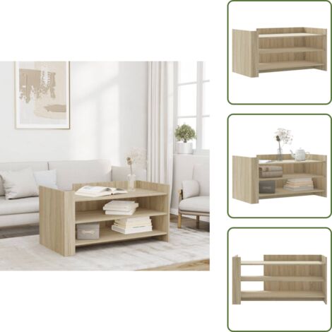 Mesa de centro Sonoma - vidaXL Mesa de centro madera de ingeniería roble Sonoma 100x50x50 cm -