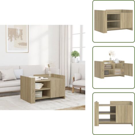 Mesa de centro Sonoma - vidaXL Mesa de centro madera de ingeniería roble Sonoma 80x50x50 cm - Mesa de centro para salón