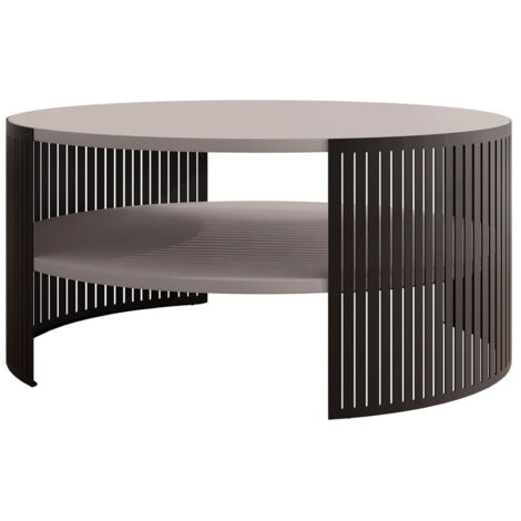 Mesa de centro Sordore 102, Negro + Cachemira, 40x0x0cm, Diámetro: 75, Aglomerado laminado, Redonda