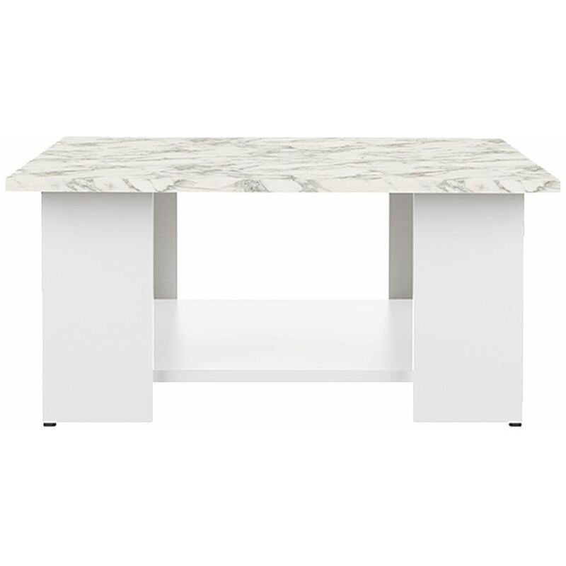 

Mesa de centro SQUARE 67 X 67 blanco y mármol, 67 x 67 x 30.5 - blanco y mármol