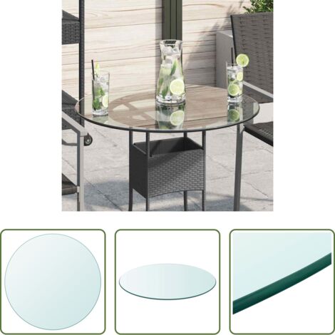 Mesa de centro -  Tablero de mesa cristal templado redondo 600 mm