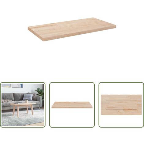 Mesa de centro -  Tablero de mesa rectangular madera maciza pino 80x40x2,5 cm