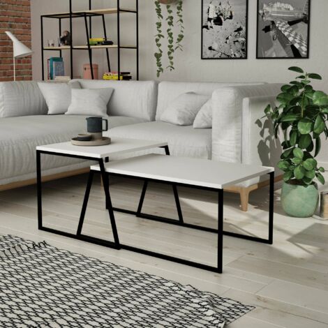 Mesa de Centro Tavo, Forma Rectangular, 50x88x38h cm Blanco