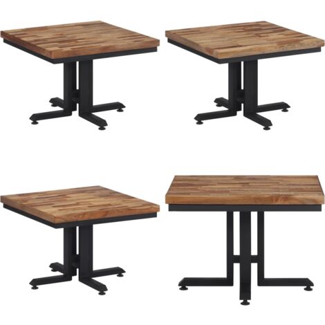 Mesa de centro teca reciclada maciza 55x55x40 cm - Mesa de salón - Madera de teca