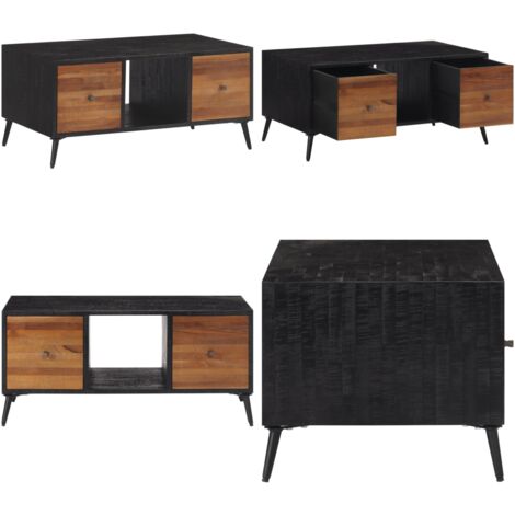 Mesa de centro teca reciclada maciza 90x50x41 cm - Mesa de salón - Madera de teca