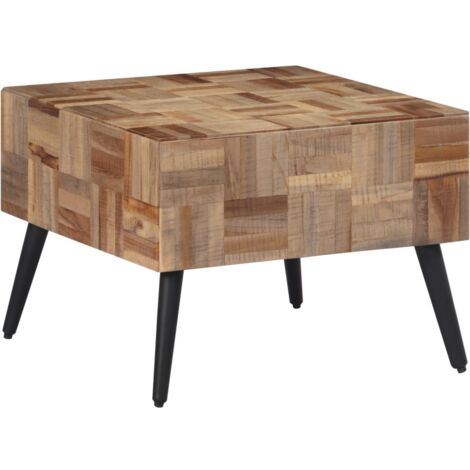 Mesa de centro teca reciclada maciza gris 55x55x40 cm vidaXL