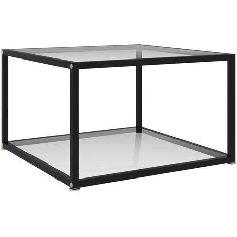 Mesa de centro transparente vidrio templado 60x60x35 cm vidaXL