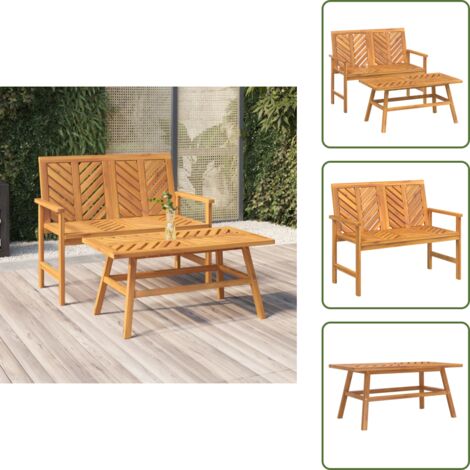 Mesa de centro - vidaXL Juego de muebles de jardín 2 piezas madera maciza acacia - Madera maciza