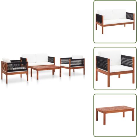 Mesa de centro - vidaXL Juego de muebles de jardín 4 piezas madera maciza de acacia - Muebles de exterior