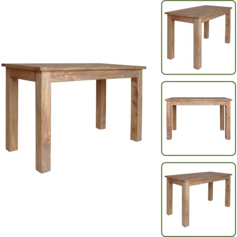 Mesa de centro - vidaXL Mesa de comedor de madera maciza de caoba 120x60x77 cm - Diseño rústico