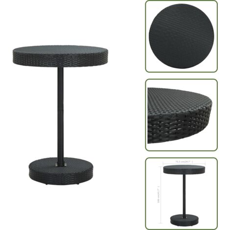 Mesa de centro - vidaXL Mesa de jardín de ratán sintético negro 75,5x106 cm - Mesa de jardín negra