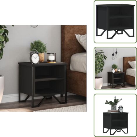 Mesa de centro - vidaXL Mesita de noche madera de ingeniería negra 40x30x40 cm - Diseño elegante