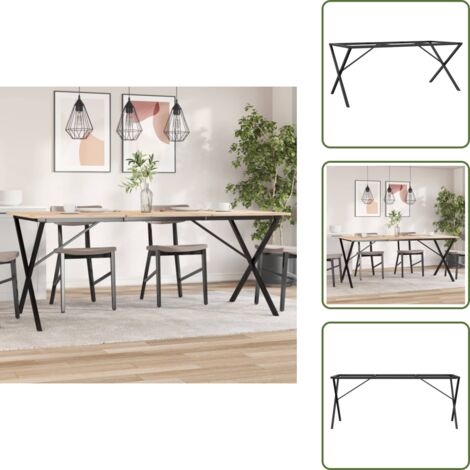Mesa de centro - vidaXL Patas de mesa de comedor estructura X acero 160x80x73 cm - Acero