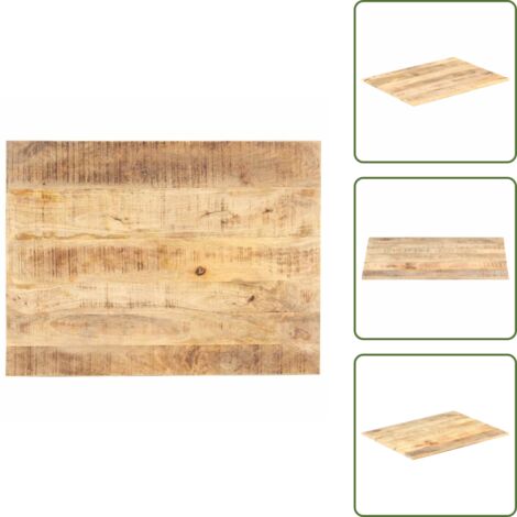 Mesa de centro - vidaXL Superficie de mesa madera maciza de mango 15-16 mm 80x70 cm - Acabado industrial