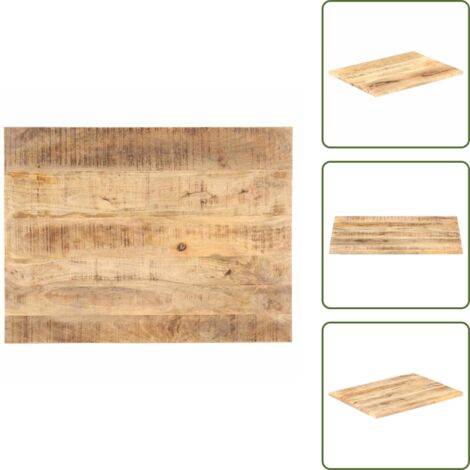 Mesa de centro - vidaXL Superficie de mesa madera maciza de mango 25-27 mm 70x60 cm - Acabado industrial