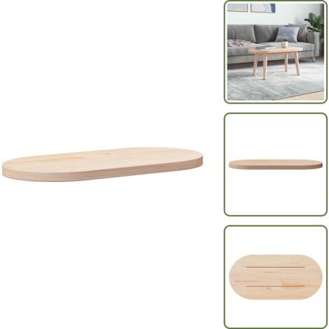 Mesa de centro - vidaXL Tablero de mesa 70x35x2,5 cm de madera maciza de pino ovalado - Mesa auxiliar