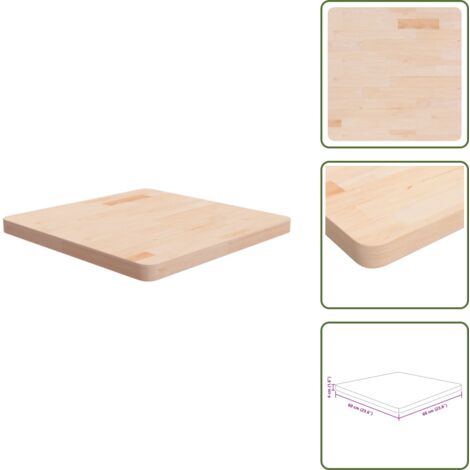 Mesa de centro - vidaXL Tablero de mesa cuadrada madera de roble sin tratar 60x60x4 cm - Mesa de bar