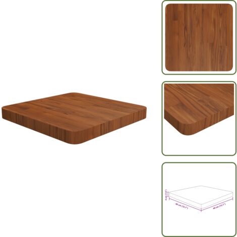 Mesa de centro - vidaXL Tablero de mesa cuadrada madera roble marrón oscuro 40x40x4 cm - Mesa de bar