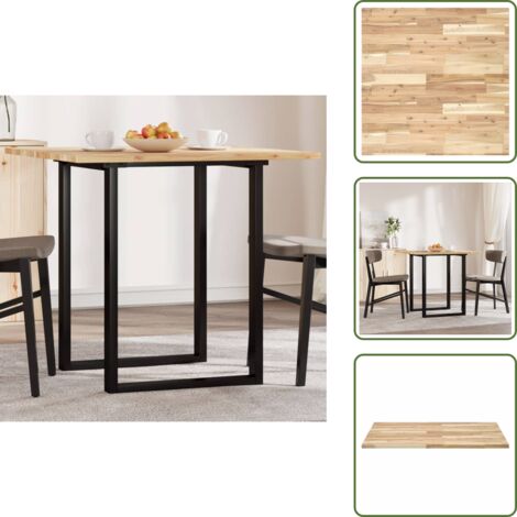 Mesa de centro - vidaXL Tablero de mesa cuadrado madera maciza acacia 80x80x2 cm - Mesa de comedor