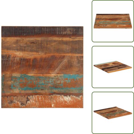 Mesa de centro - vidaXL Tablero mesa cuadrada madera reciclada maciza 60x60 cm 25-27 mm - Mesa de bar