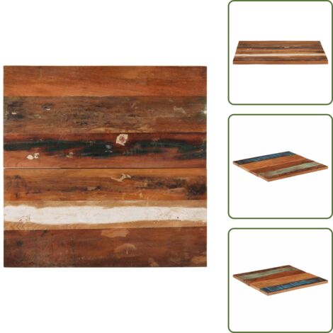 Mesa de centro - vidaXL Tablero mesa cuadrada madera reciclada maciza 70x70 cm 25-27 mm - Mesa auxiliar