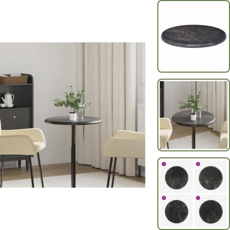 Mesa de centro - vidaXL Tablero para mesa mármol negro Ø50x2,5 cm - Mesa de jardín