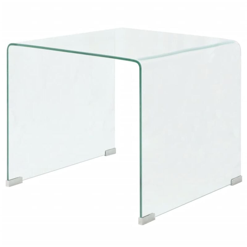 

Mesa de centro vidrio templado 49,5x50x45 cm claro