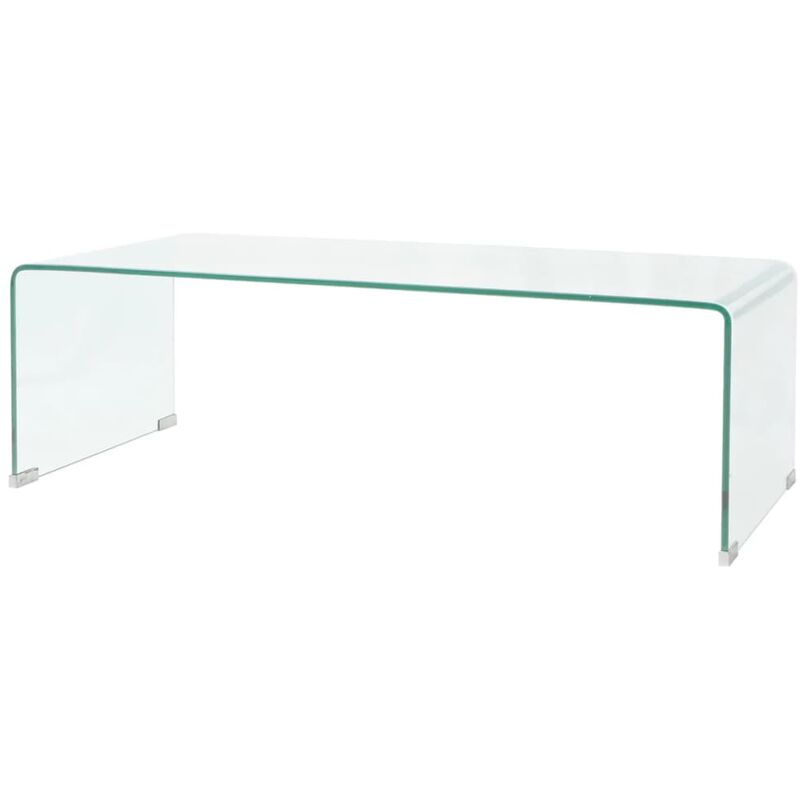 

Mesa de centro vidrio templado 98x45x30 cm claro