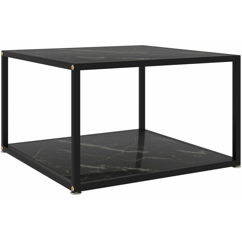

Mesa de centro vidrio templado negro 60x60x35 cm
