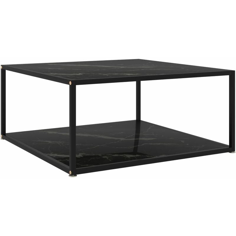 

Mesa de centro vidrio templado negro 80x80x35 cm