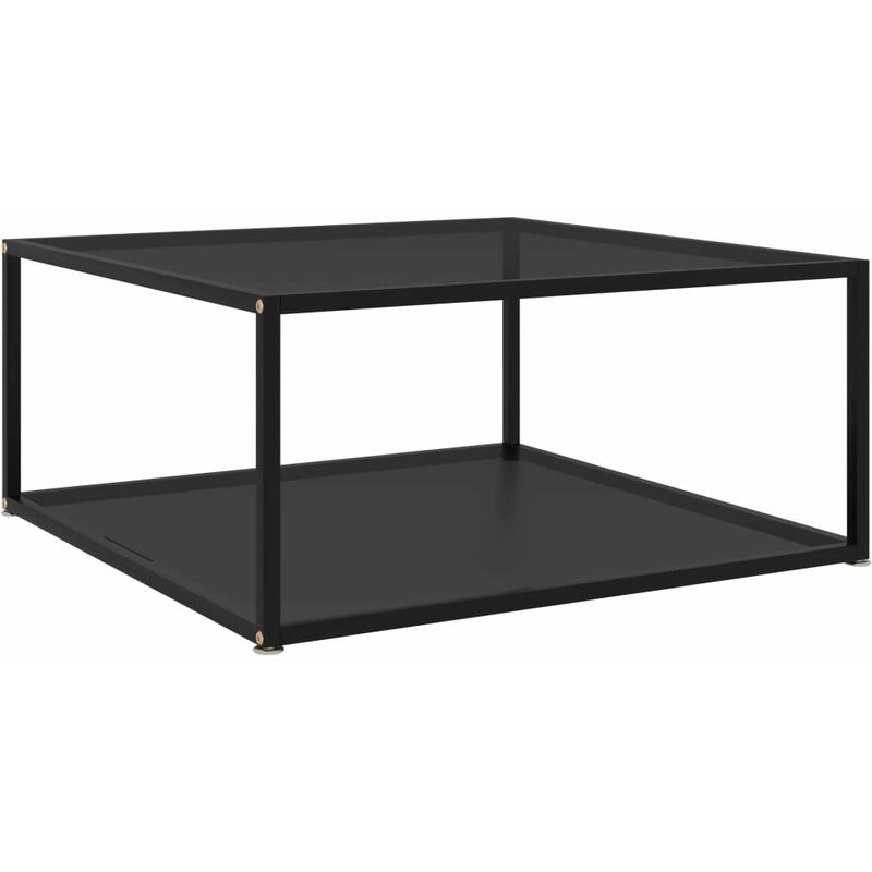 

Mesa de centro vidrio templado negro 80x80x35 cm