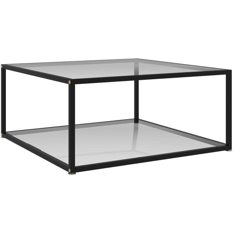 

Mesa de centro vidrio templado transparente 80x80x35 cm