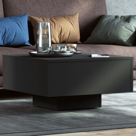 Mesa de centro,Mesa de café madera contrachapada negro 60x60x31,5 cm vidaXL