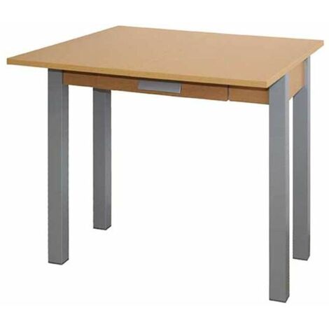 Mesa de cocina Carol con apertura tipo libro acabado roble, 80 x 40/80 x 76 cm (largo x ancho x alto)