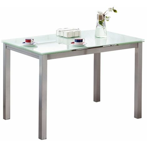Mesa de cocina de cristal extensible Cameron