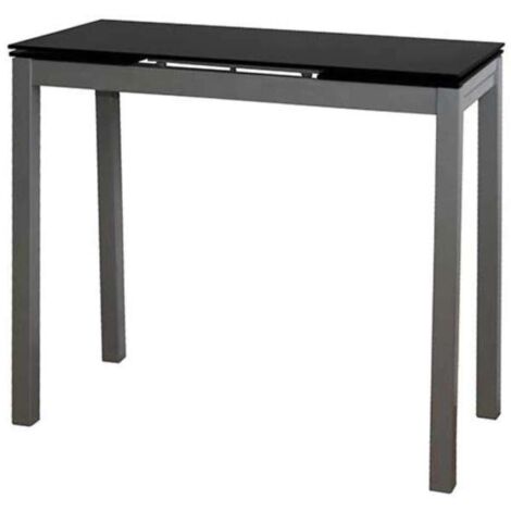 Mesa de cocina extensible Irene acabado negro, 85/135 x 40 x 76 cm (largo x ancho x alto)